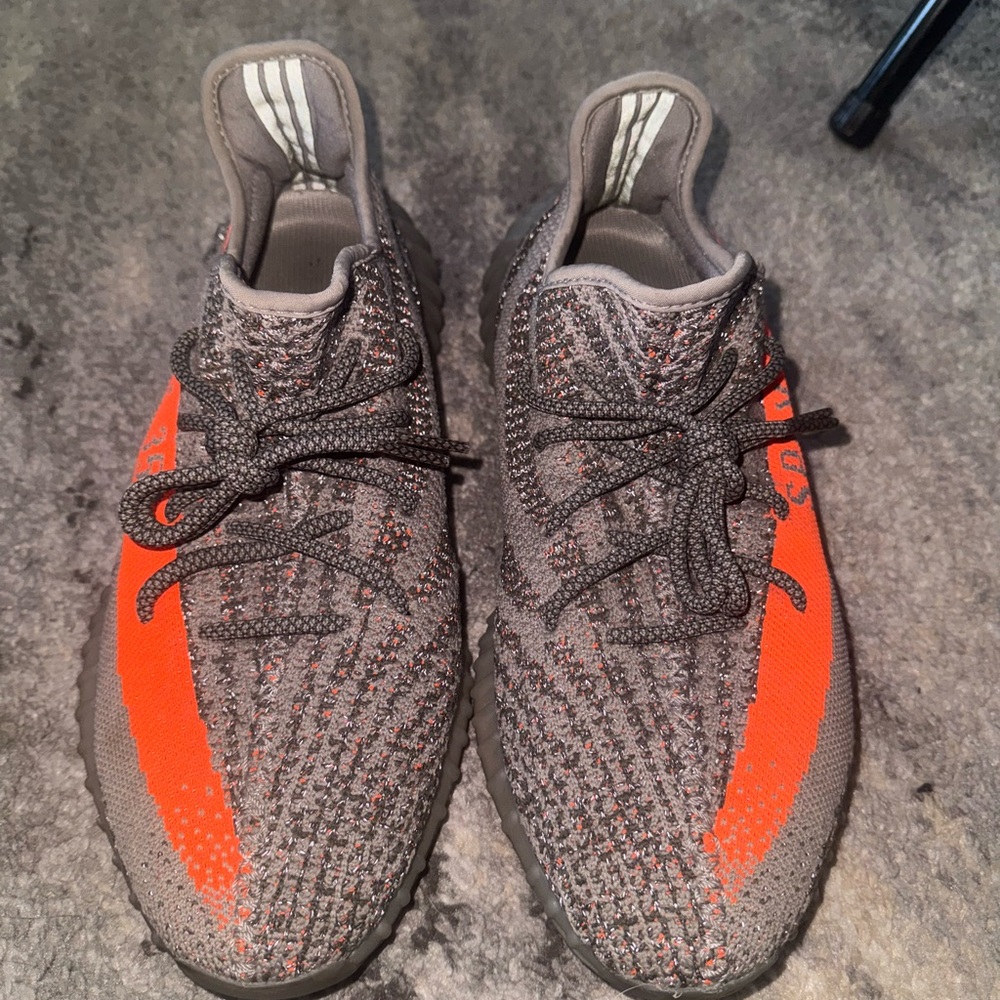 Adidas Yeezys Gray and Orange Men's Sneakers
